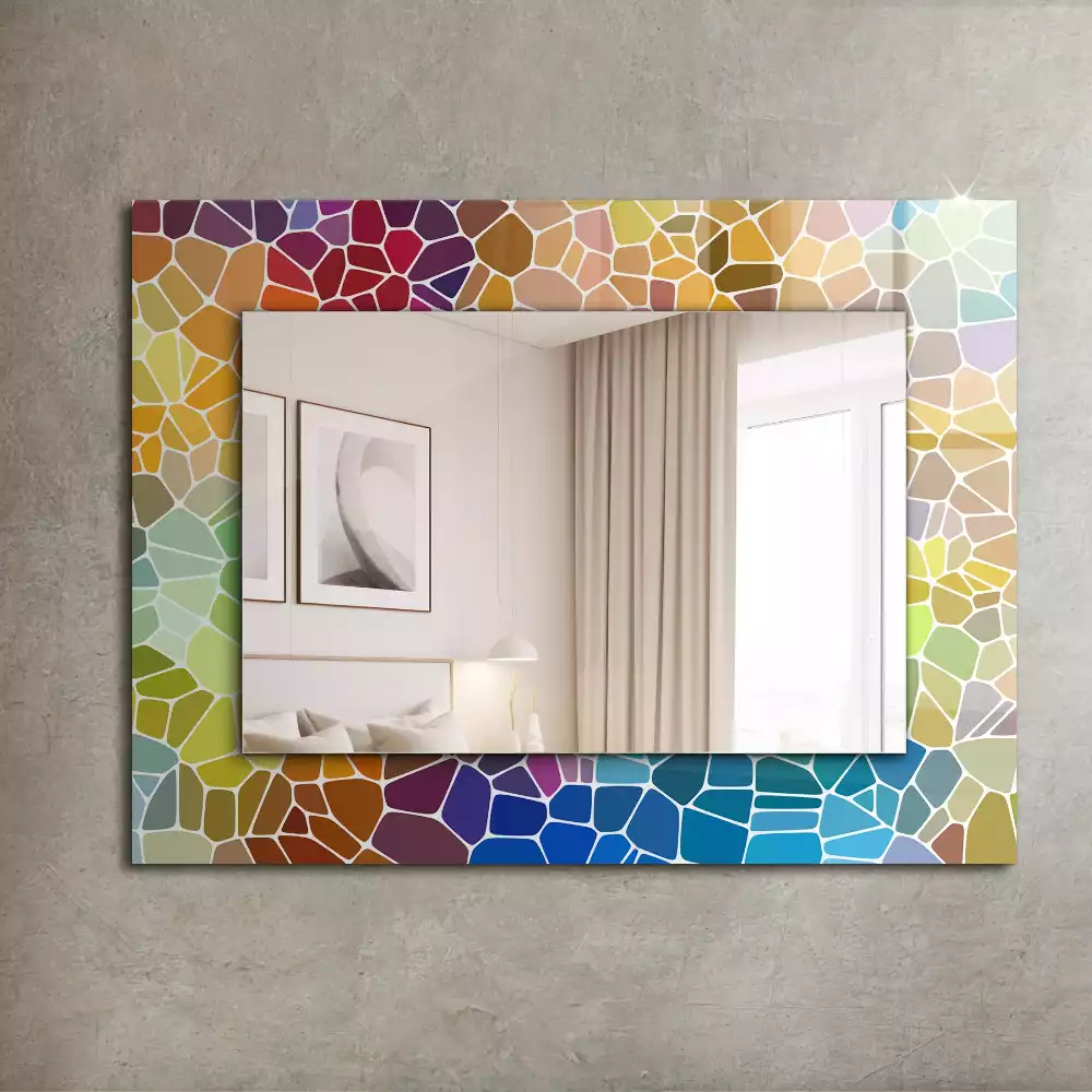Espelho com moldura decorada Mosaico abstrato colorido