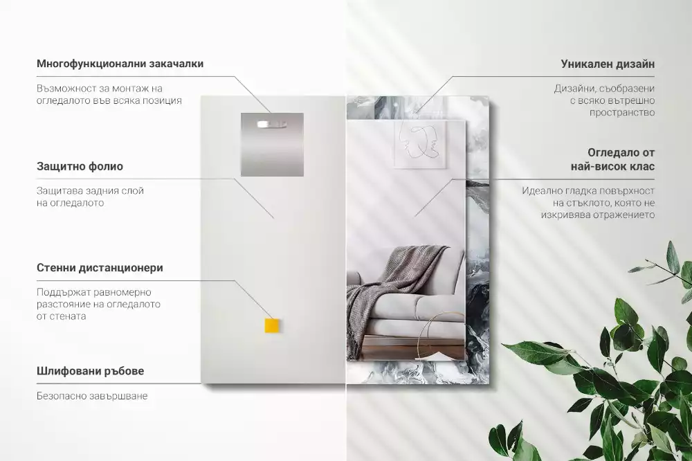 Espelho decorado Composição de pintura abstrata