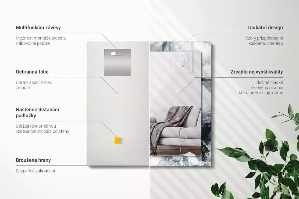 Espelho decorado Composição de pintura abstrata