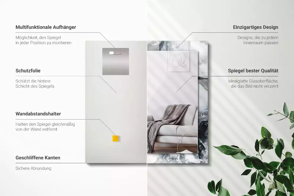 Espelho decorado Composição de pintura abstrata