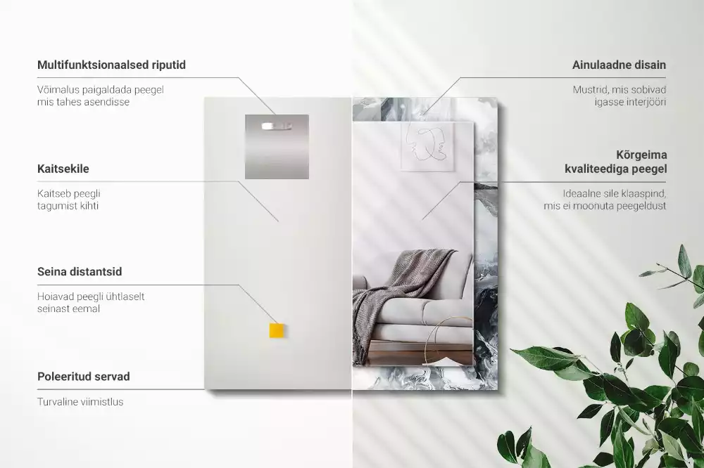 Espelho decorado Composição de pintura abstrata