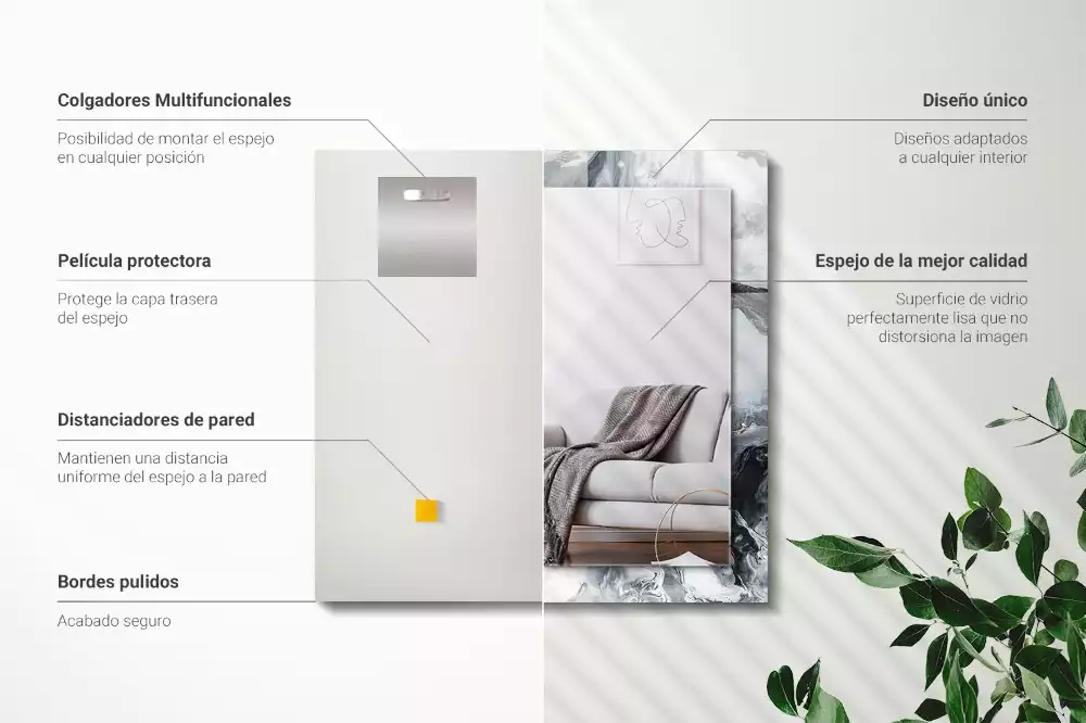 Espelho decorado Composição de pintura abstrata