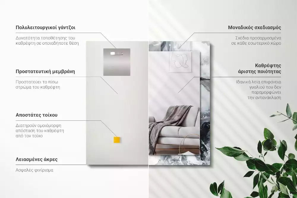 Espelho decorado Composição de pintura abstrata