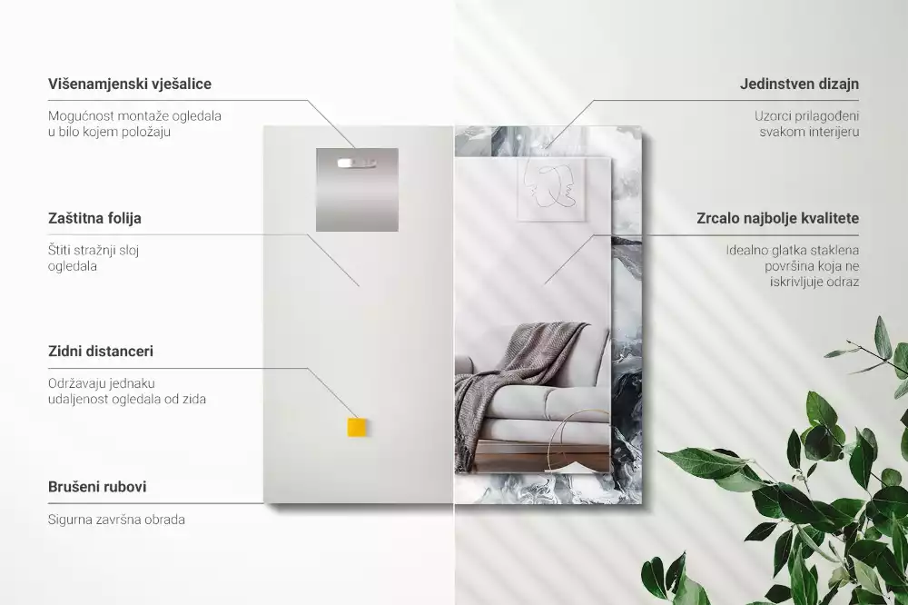 Espelho decorado Composição de pintura abstrata