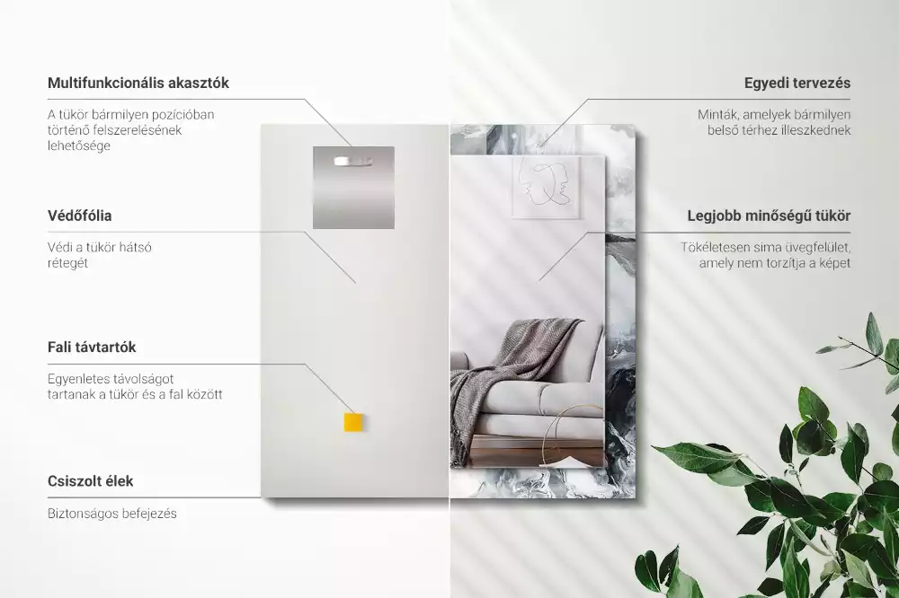 Espelho decorado Composição de pintura abstrata