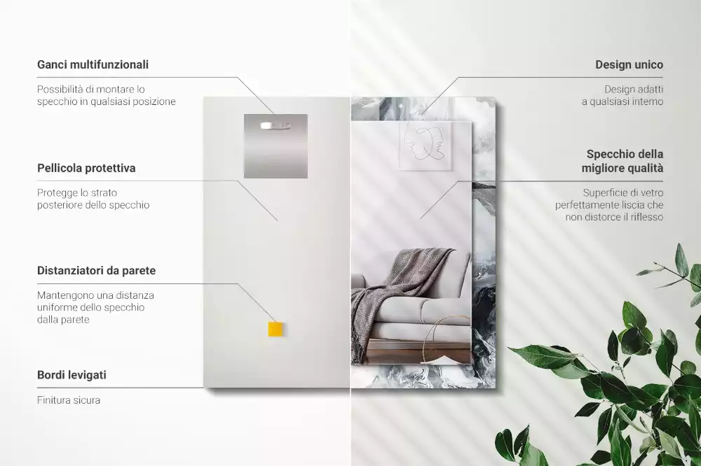 Espelho decorado Composição de pintura abstrata