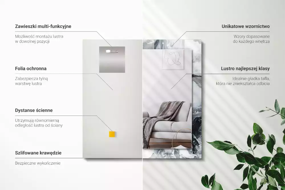 Espelho decorado Composição de pintura abstrata