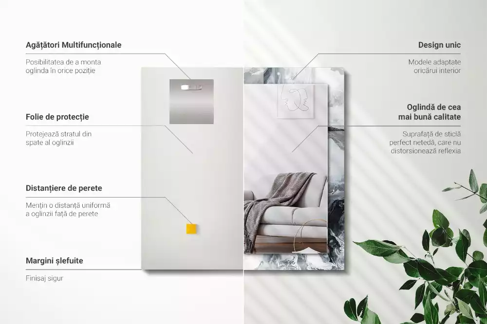 Espelho decorado Composição de pintura abstrata