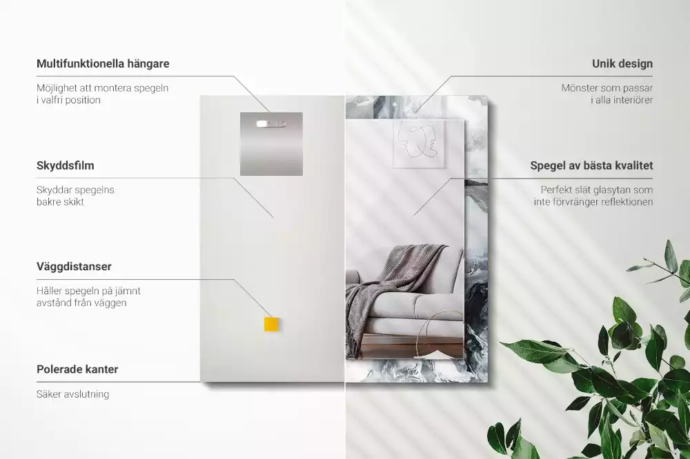 Espelho decorado Composição de pintura abstrata