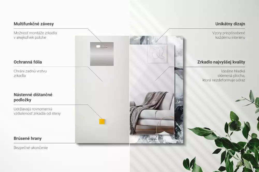 Espelho decorado Composição de pintura abstrata