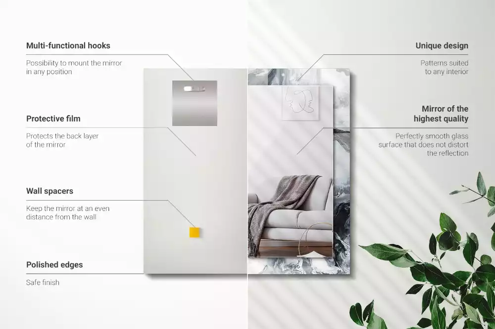 Espelho decorado Composição de pintura abstrata