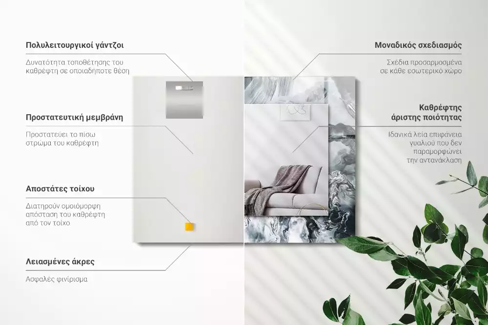 Espelho decorado Composição de pintura abstrata