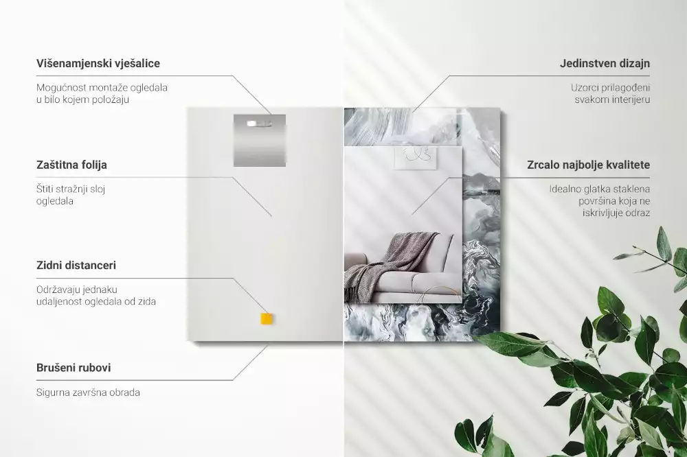 Espelho decorado Composição de pintura abstrata