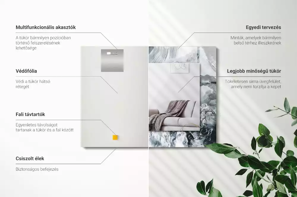 Espelho decorado Composição de pintura abstrata