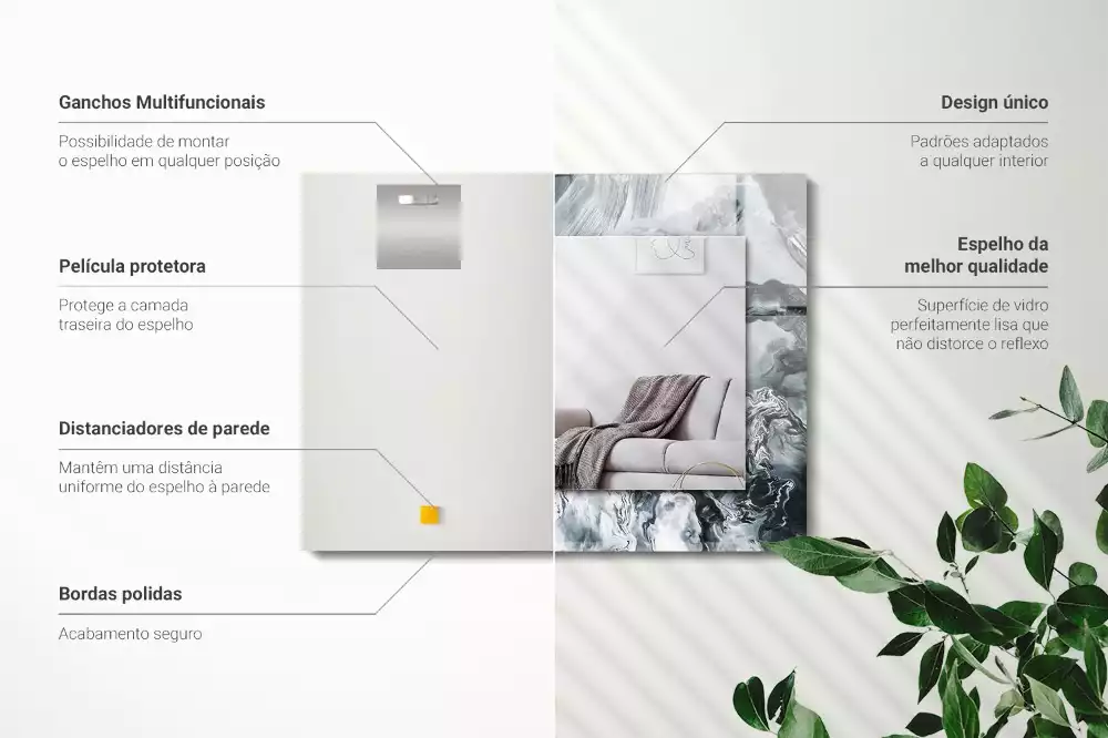 Espelho decorado Composição de pintura abstrata