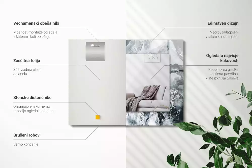 Espelho decorado Composição de pintura abstrata