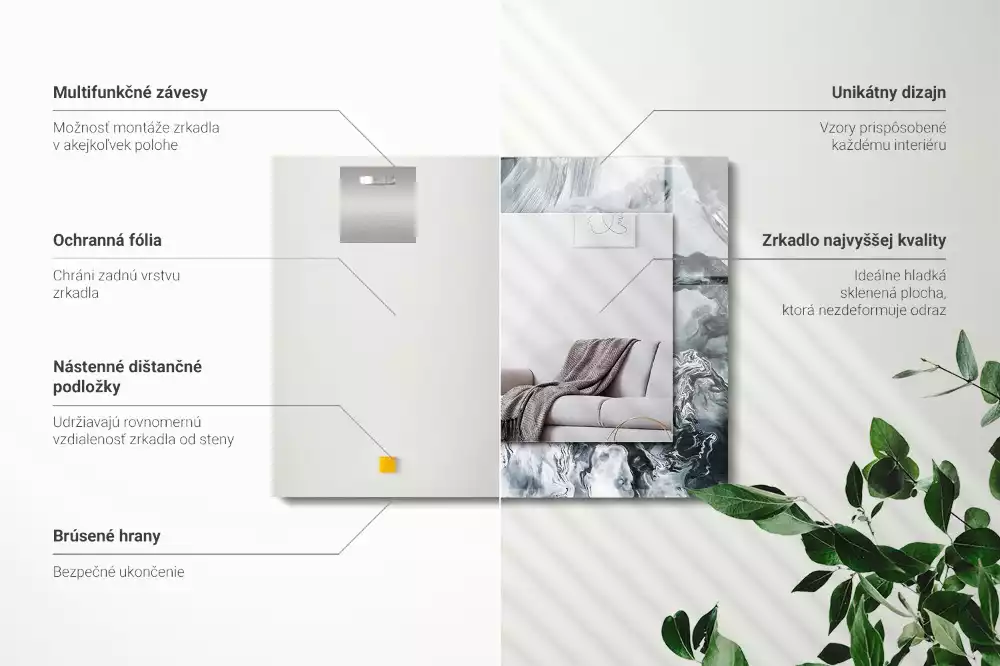 Espelho decorado Composição de pintura abstrata