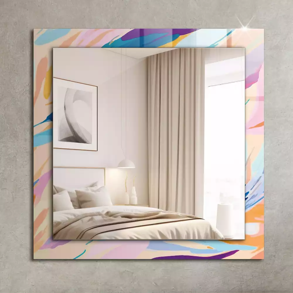 Espelho decorado Traços coloridos abstratos