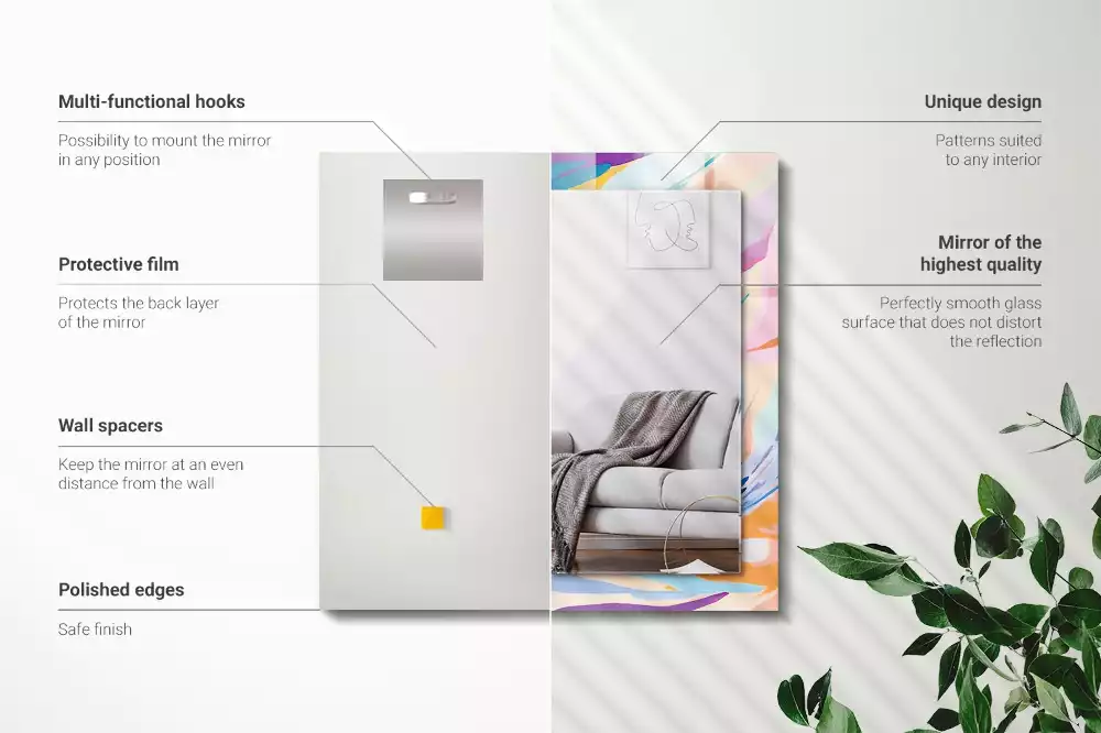 Espelho decorado Traços coloridos abstratos