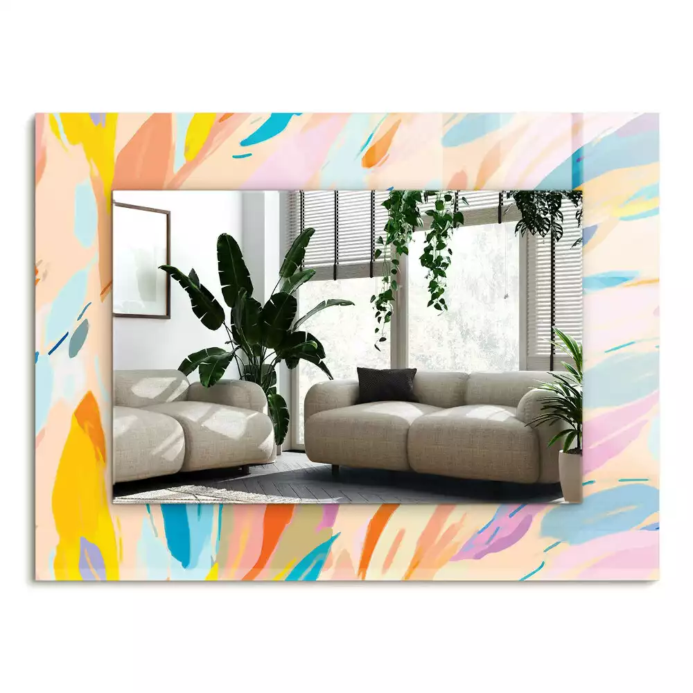 Espelho decorado Traços coloridos abstratos