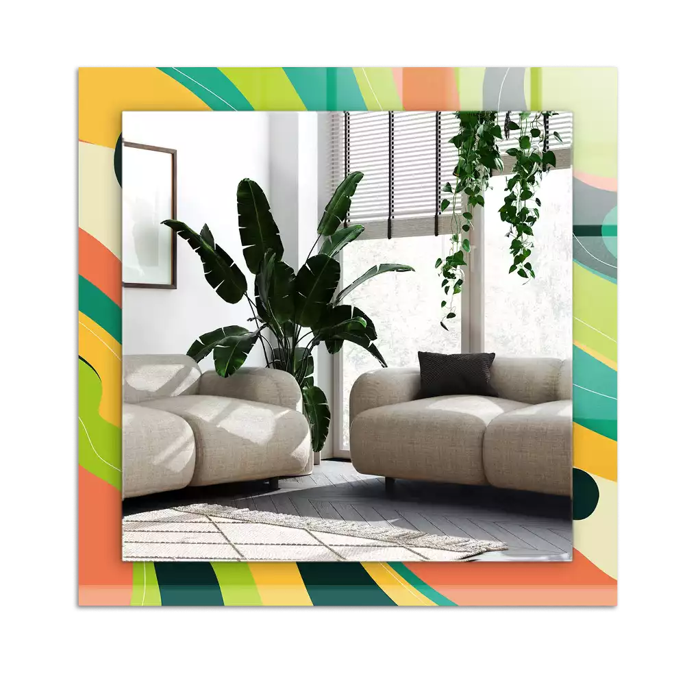 Espelho com moldura decorada Padrões coloridos abstratos