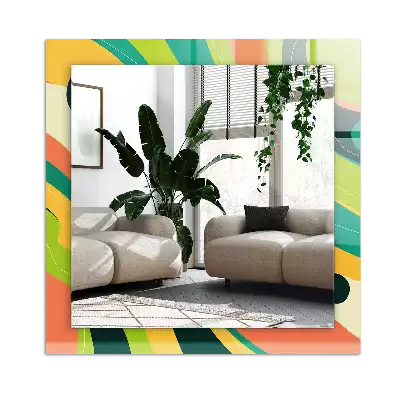 Espelho com moldura decorada Padrões coloridos abstratos