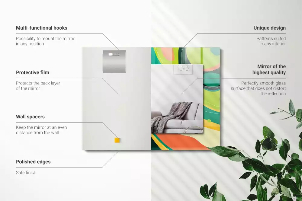 Espelho com moldura decorada Padrões coloridos abstratos