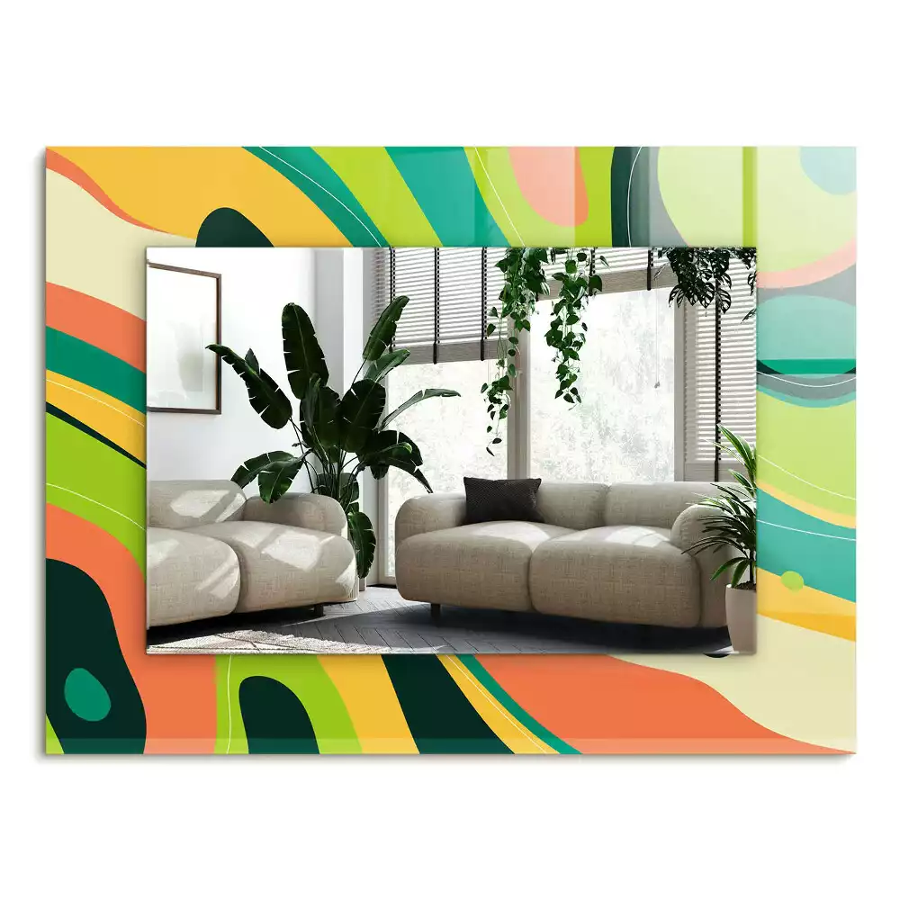 Espelho com moldura decorada Padrões coloridos abstratos