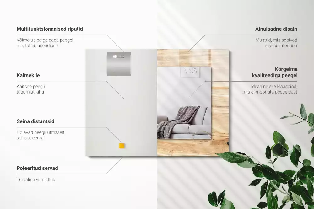 Espelho decorativo Textura de grãos de madeira