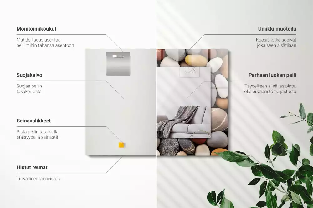 Espelho decorativo Pedras lisas coloridas