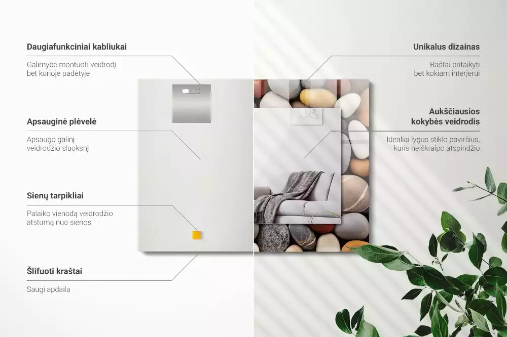 Espelho decorativo Pedras lisas coloridas