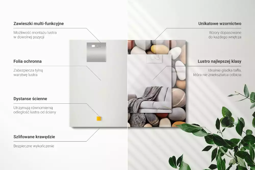 Espelho decorativo Pedras lisas coloridas