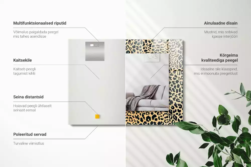 Espelho decorado Leopardo
