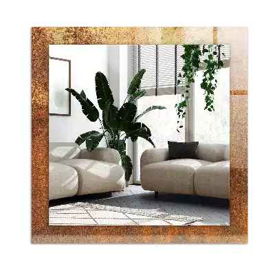 Espelho com moldura decorada Chapa de metal enferrujada da moda