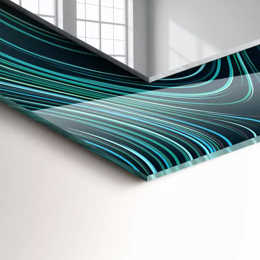 Espelho com moldura decorada Padrões de linhas abstratas