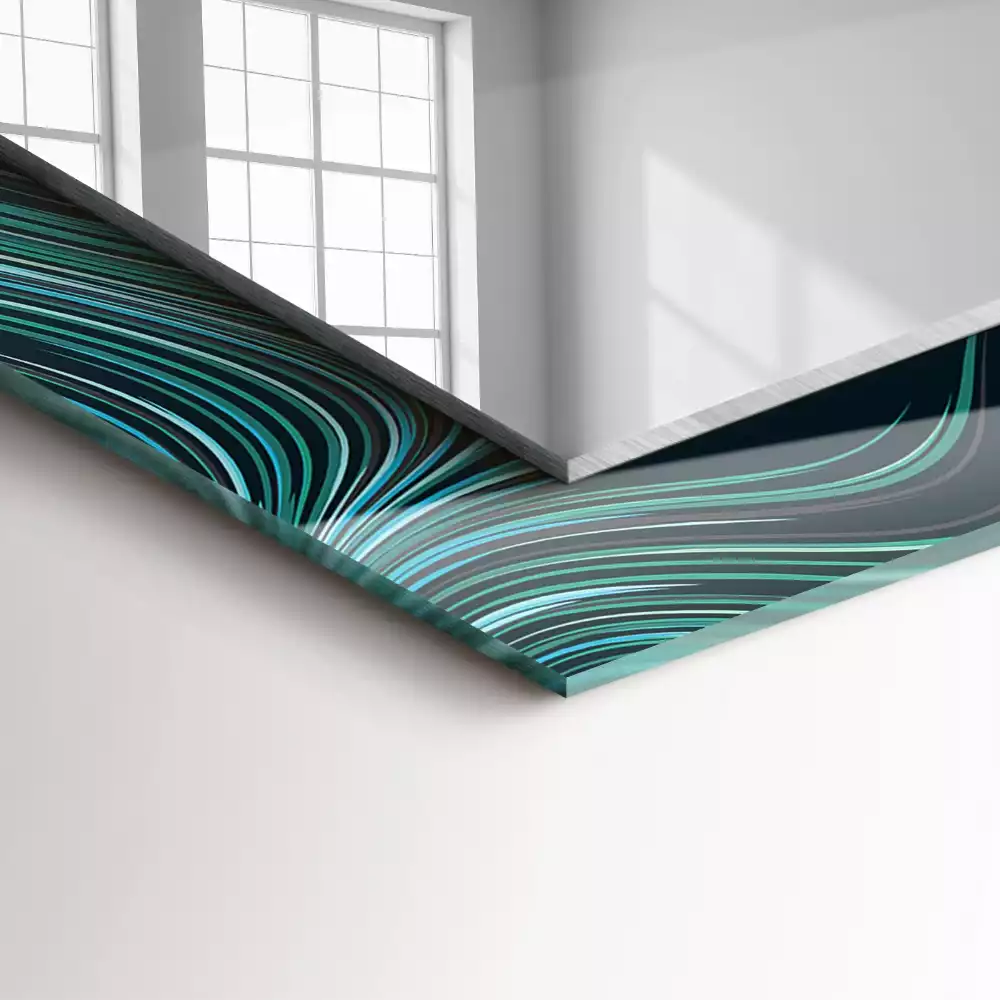 Espelho com moldura decorada Padrões de linhas abstratas