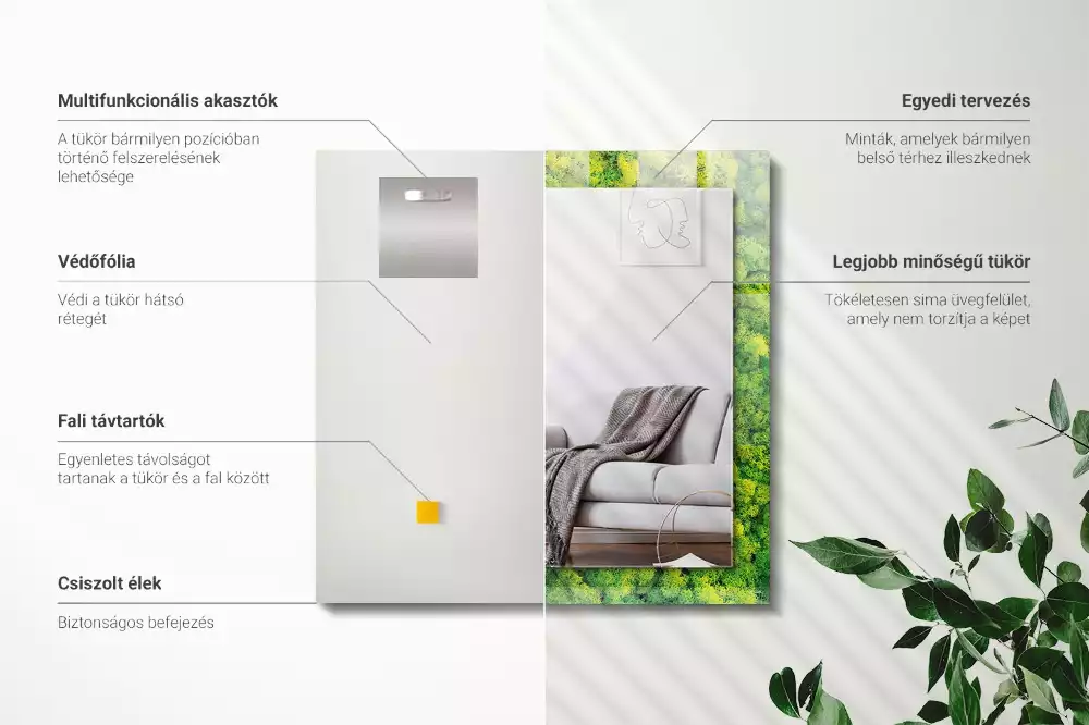 Espelho decorativo Musgo Verde