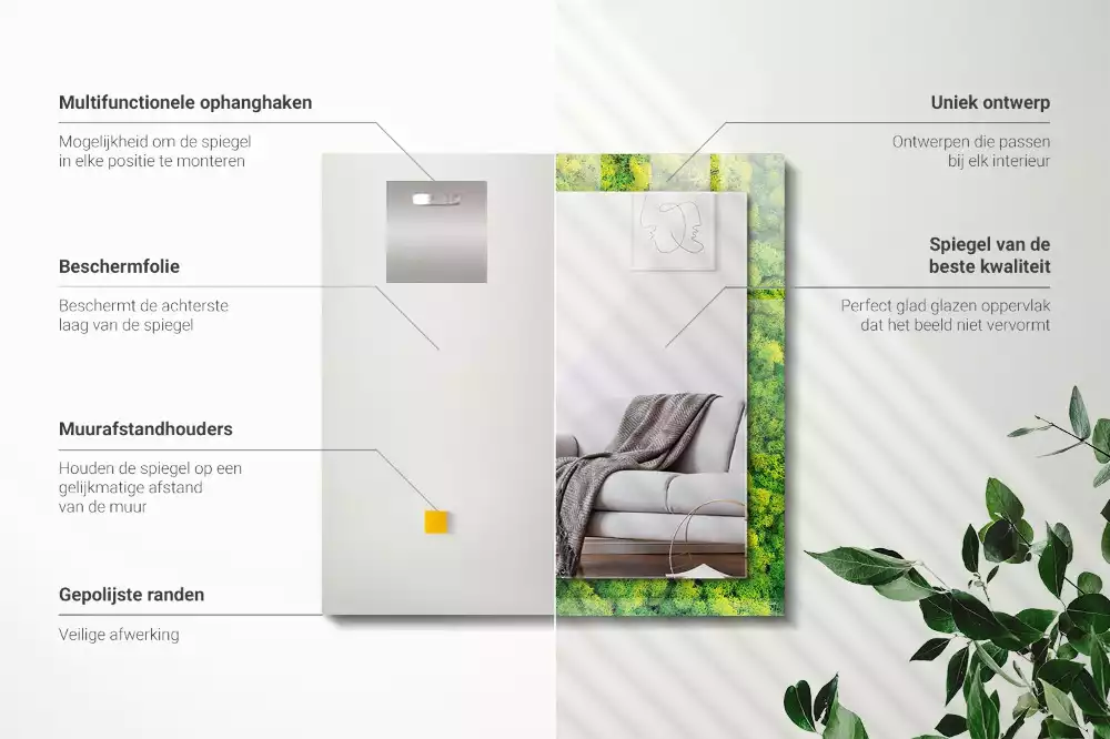 Espelho decorativo Musgo Verde