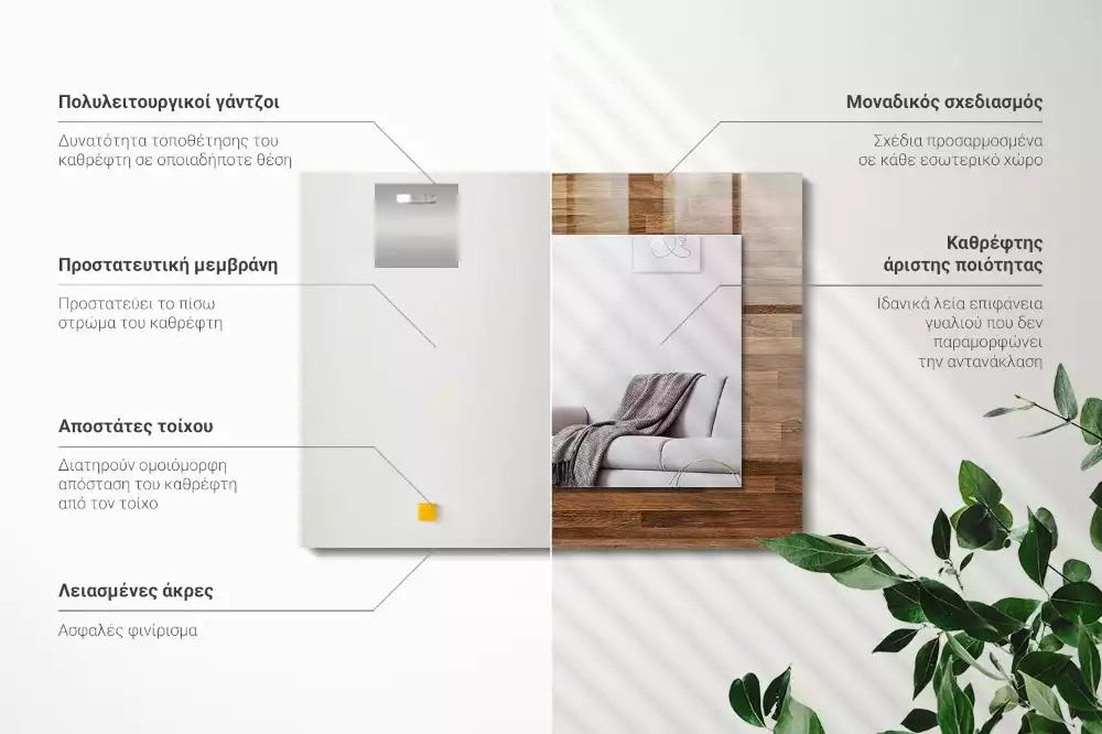 Espelho com moldura decorada Painéis de madeira