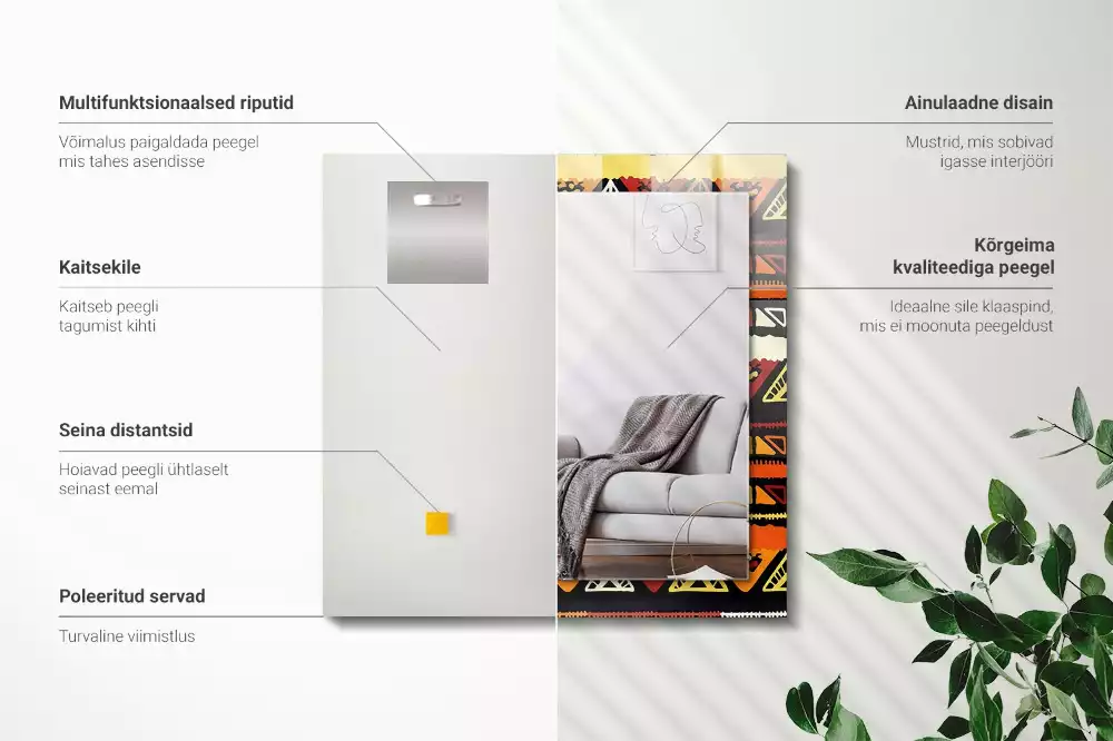 Espelho decorado Padrão étnico colorido