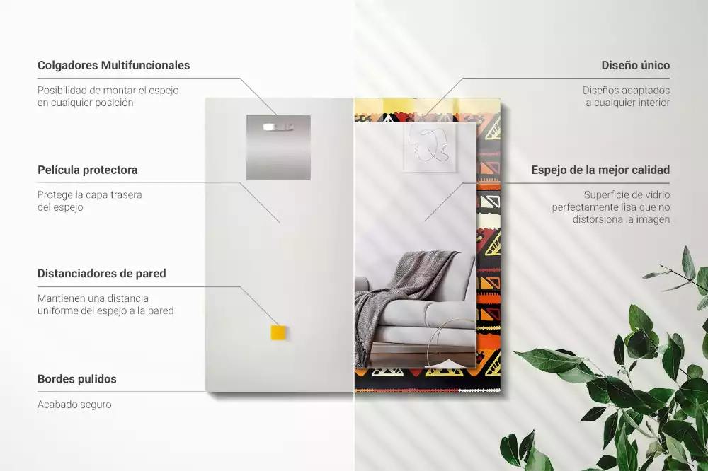 Espelho decorado Padrão étnico colorido