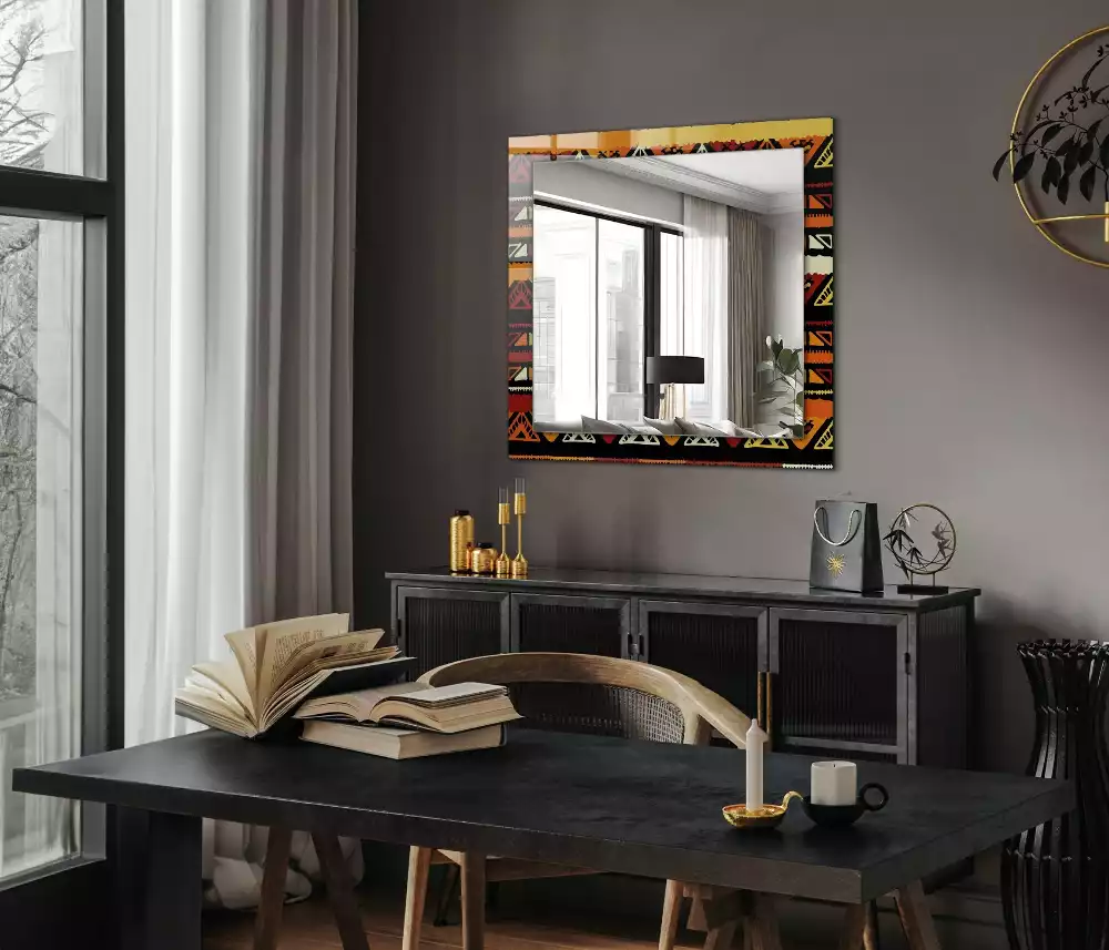 Espelho decorado Padrão étnico colorido