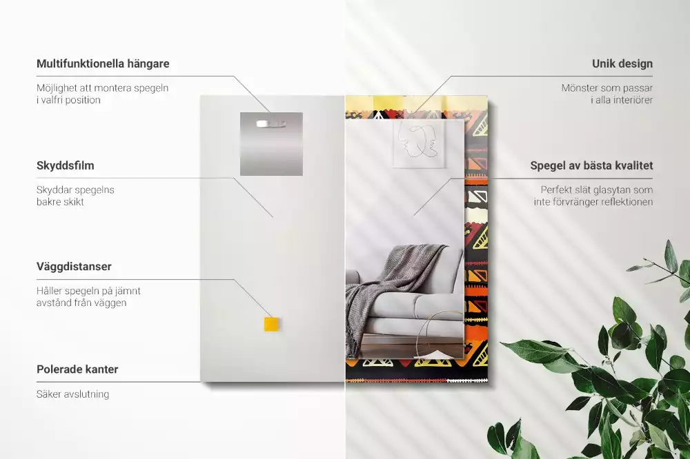 Espelho decorado Padrão étnico colorido