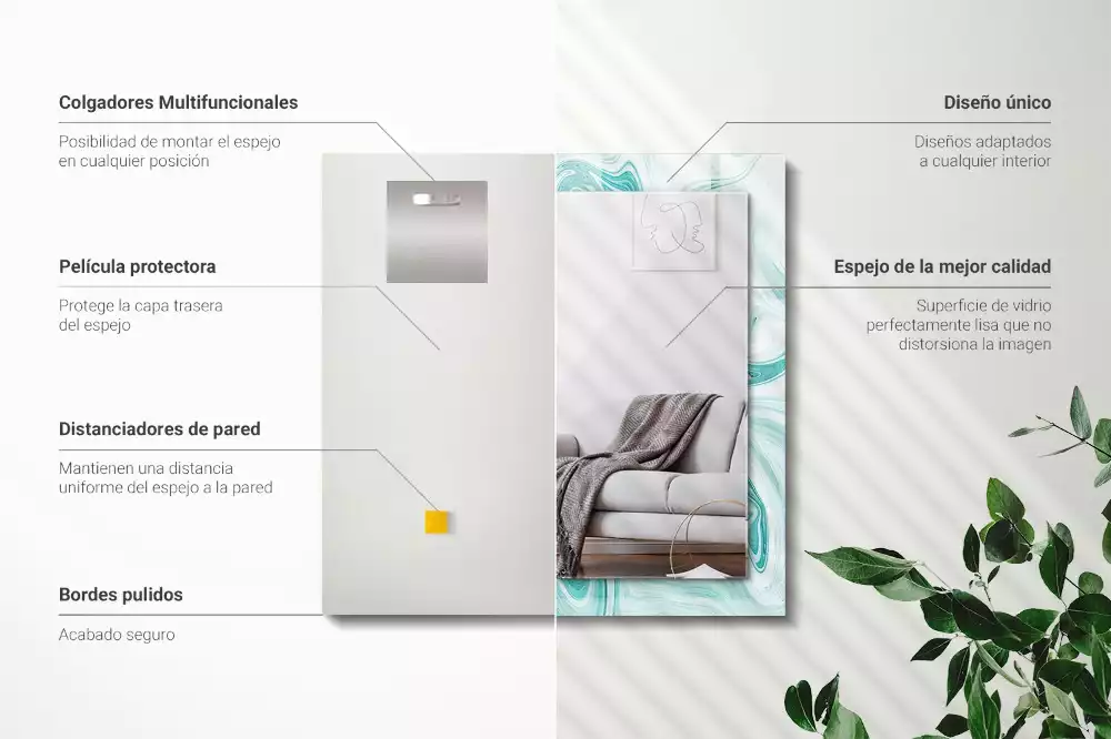 Espelho decorado Padrão abstrato de mármore