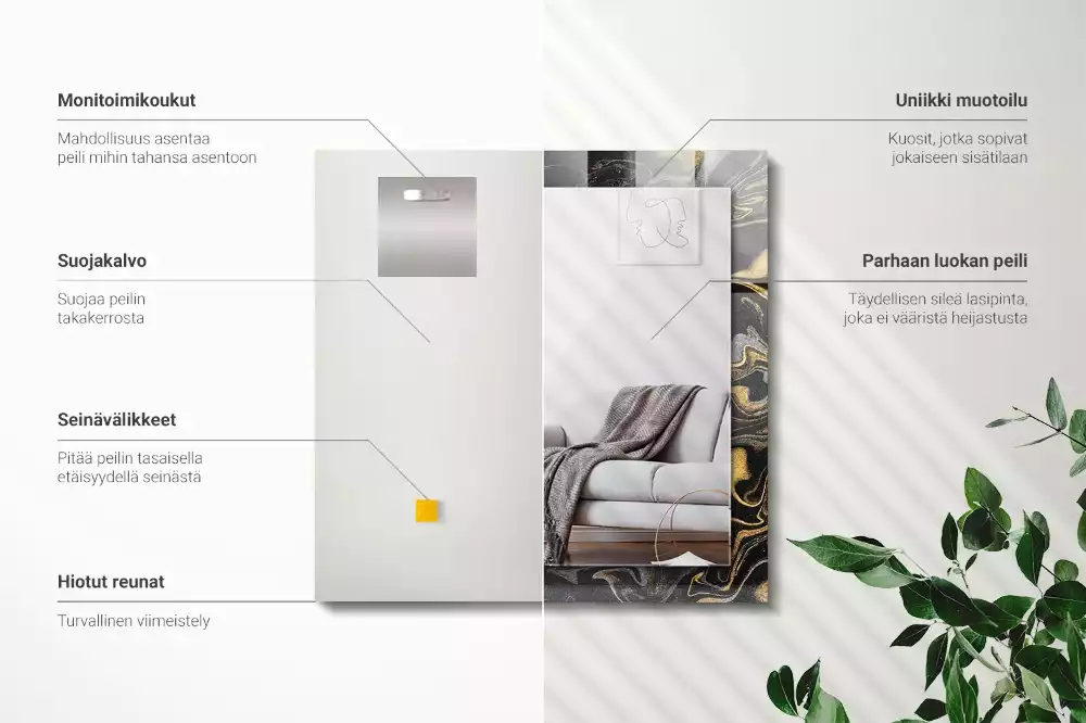 Espelho decorativo Padrão abstrato de mármore