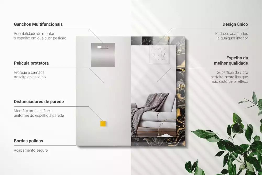 Espelho decorativo Padrão abstrato de mármore