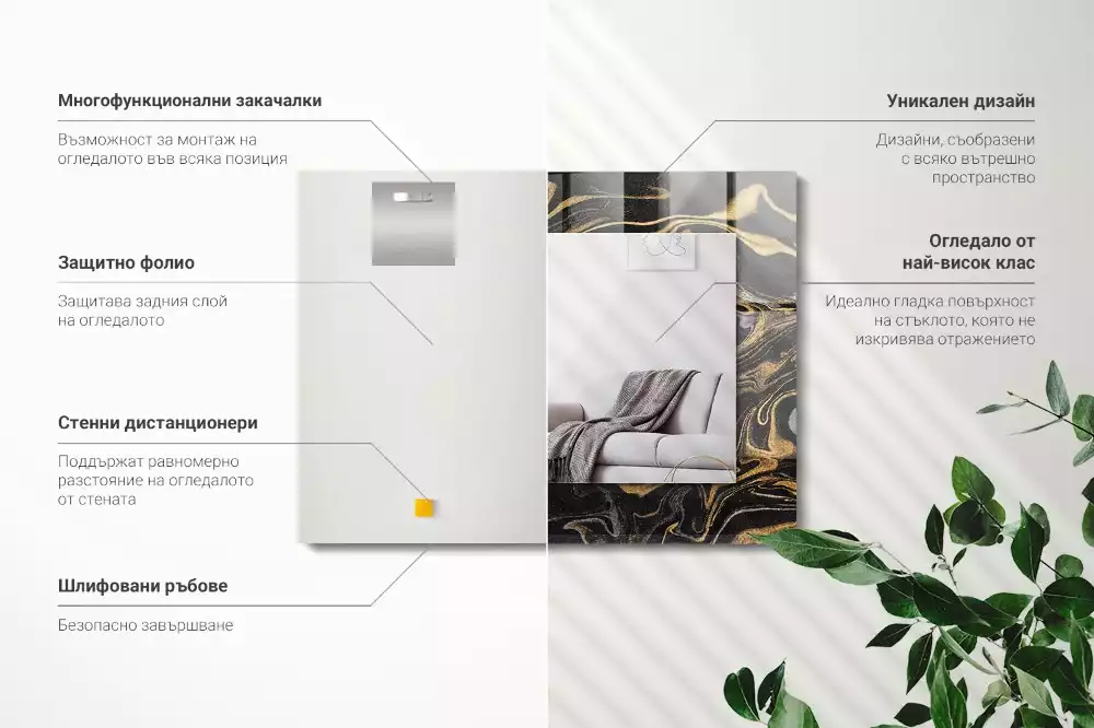 Espelho decorativo Padrão abstrato de mármore