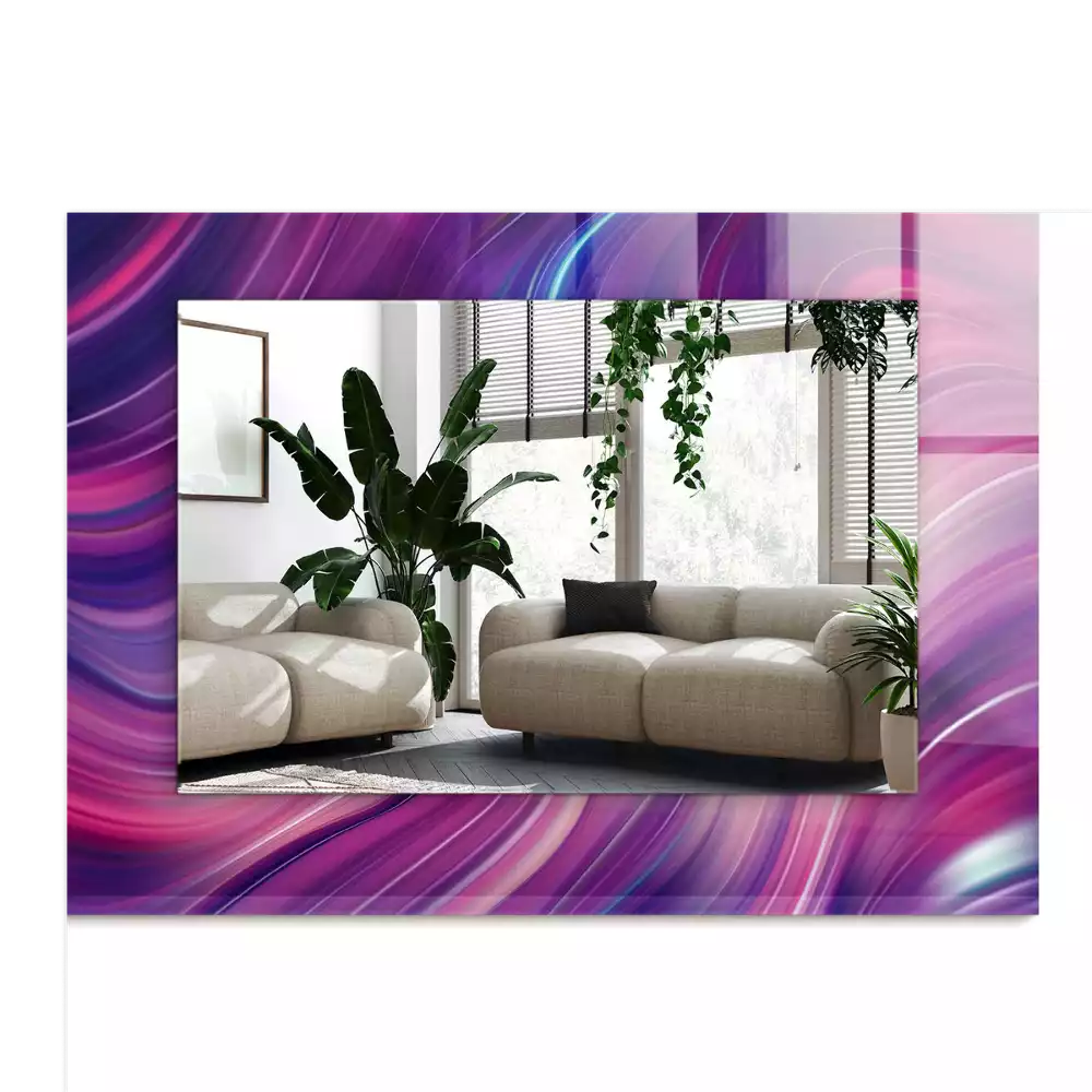 Espelho decorado Ondas coloridas abstratas