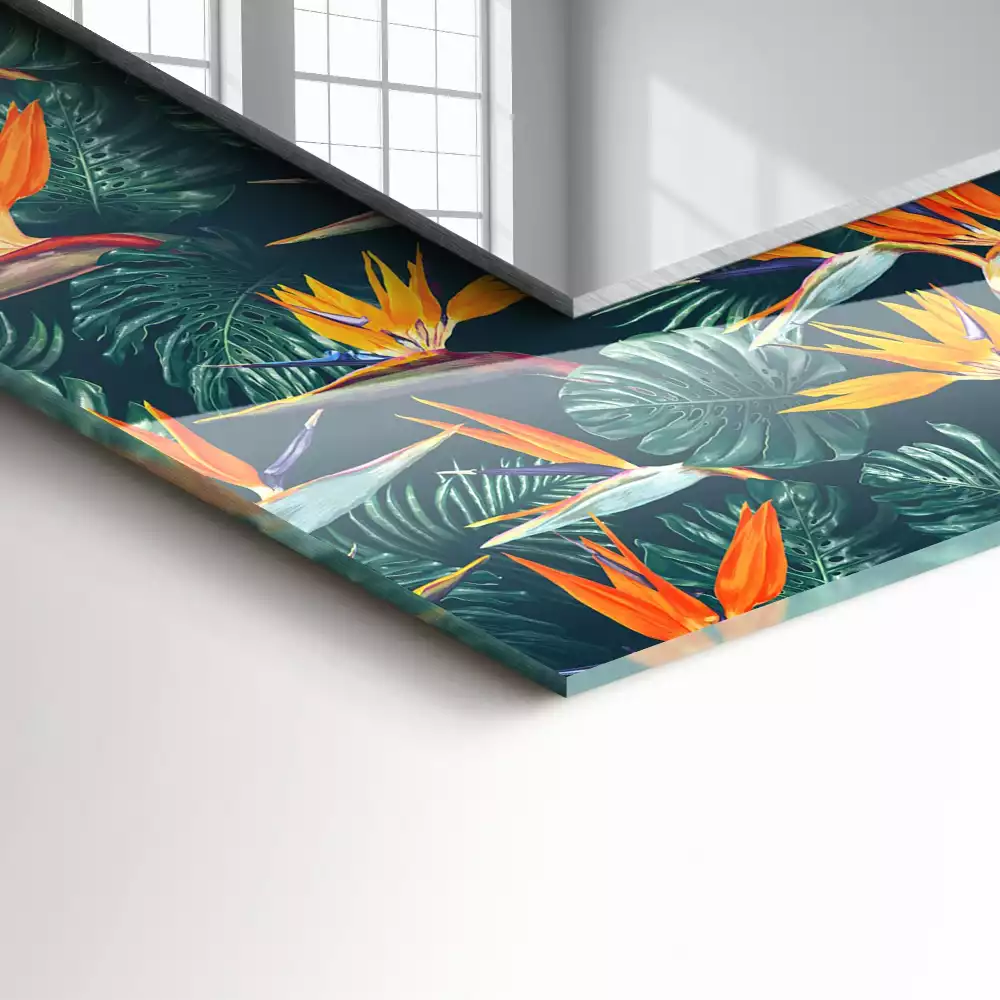 Espelho decorativo Flores e folhas