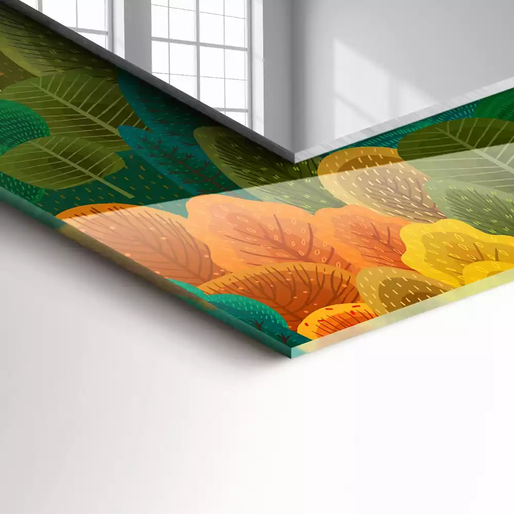 Espelho com moldura decorada Árvores de Outono